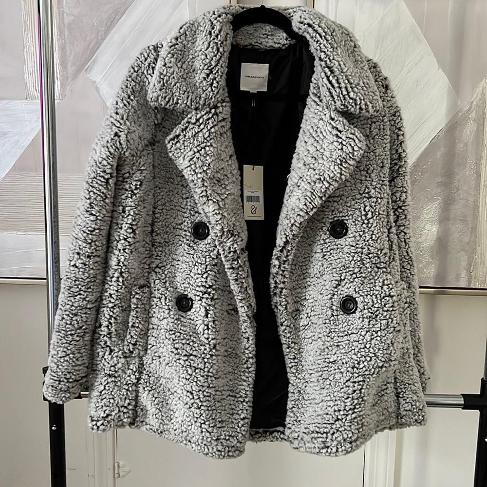 Womens Sherpa double breasted jacket new with tags